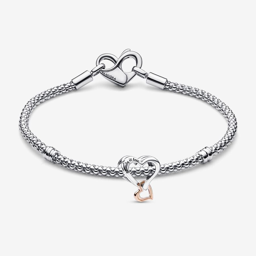 Pandora Moments Studded Chain Bracelet & Heart Charm Set image number 0
